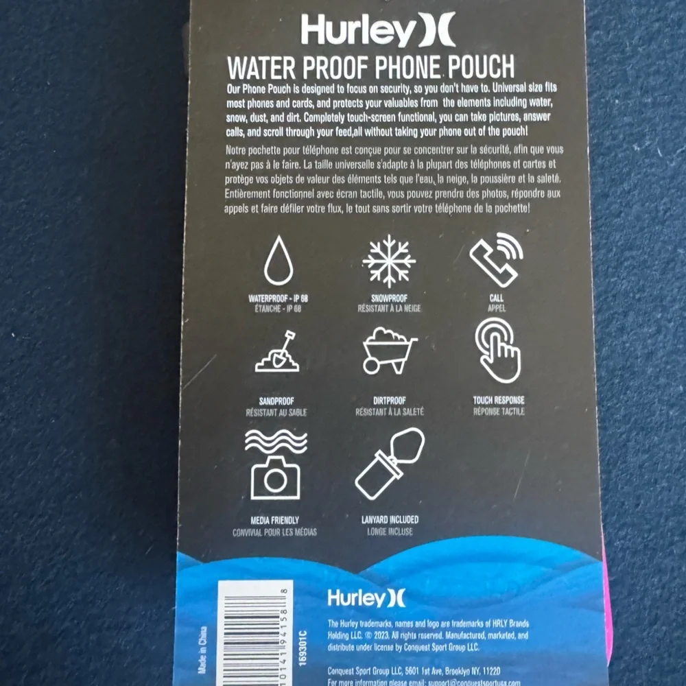 Hurley Blue/green tropical Case w/ lanyard🌴Durable Protective waterproof Cover💦